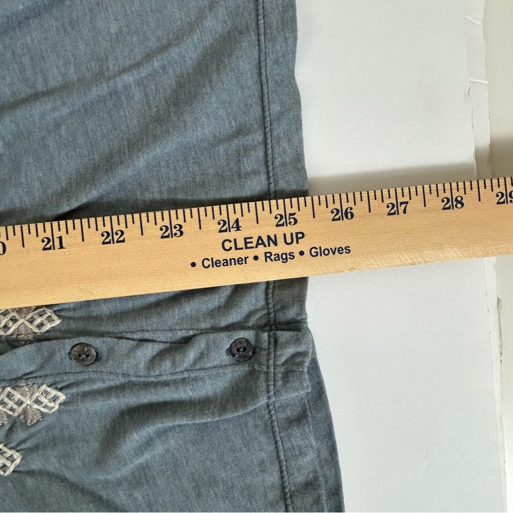 JW LOS ANGELES Blue Floral Embroidered Long Sleeve Top, size Small - Picture 8 of 9